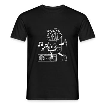 Pommes - Musik - Männer T-Shirt - Schwarz - Vorne - AI Model Male 178 light (178cm)