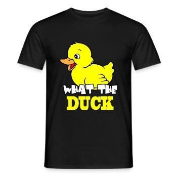 What the Duck - Men's T-Shirt - black - Front - AI Model Male 178 light (178cm)
