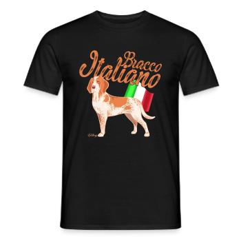 Bracco Italiano Flagge 2 - Männer T-Shirt - Schwarz - Vorne - AI Model Male 178 light (178cm)