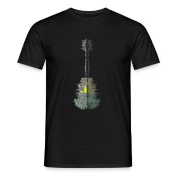 Guitarre Wald - Männer T-Shirt - Schwarz - Vorne - AI Model Male 178 light (178cm)