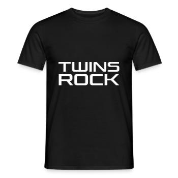 Twins Rock - Men's T-Shirt - black - Front - AI Model Male 178 light (178cm)