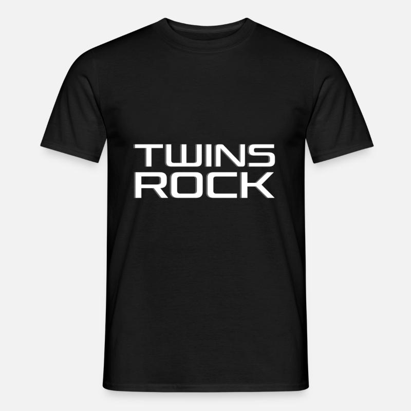 Twins Rock - Männer T-Shirt - Schwarz