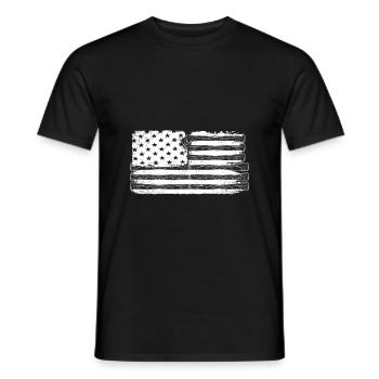 Drapeau américain - T-shirt homme - noir - Devant - AI Model Male 178 light (178cm)
