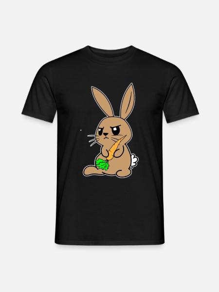 Rabbit with carrot - Men's T-Shirt - black