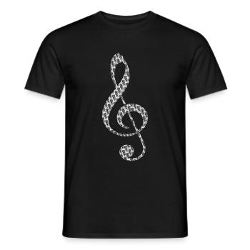 Clé de partition - T-shirt homme - noir - Devant - AI Model Male 178 light (178cm)