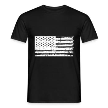 Drapeau américain de baseball - T-shirt homme - noir - Devant - AI Model Male 178 light (178cm)
