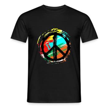 Peace - Farben - Männer T-Shirt - Schwarz - Vorne - AI Model Male 178 light (178cm)