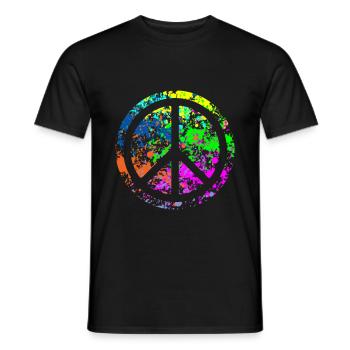 Peace - Farben - Männer T-Shirt - Schwarz - Vorne - AI Model Male 178 light (178cm)