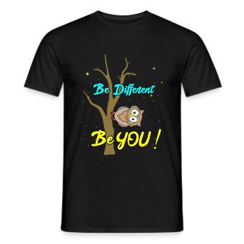 Soyez différent - soyez vous - T-shirt homme - noir - Devant - AI Model Male 178 light (178cm)