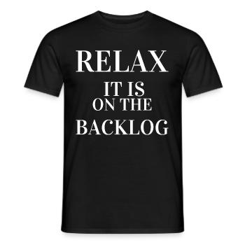 Relax it is on the backlog Product Owner - Men's T-Shirt - black - Front - AI Model Male 178 light (178cm)