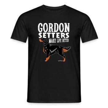 Gordon Setter Mieux W2 - T-shirt homme - noir - Devant - AI Model Male 178 light (178cm)