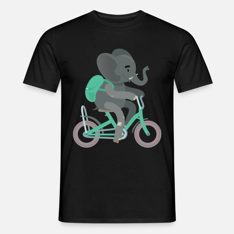 Plecak rowerowy dla słoni - T-shirt męski - czarny
