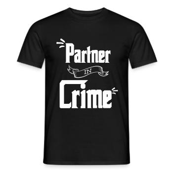 partner in crime - Men's T-Shirt - black - Front - AI Model Male 178 light (178cm)