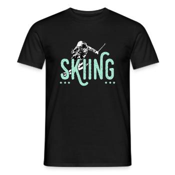 Ski, skier, skiing, christmas - Men's T-Shirt - black - Front - AI Model Male 178 light (178cm)