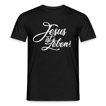 Jesus ist Leben - Männer T-Shirt - Schwarz - Vorne - AI Model Male 178 light (178cm)