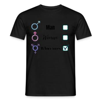 Odzież Jestem niebinarny - T-shirt męski - czarny - Przód - AI Model Male 178 light (178cm)