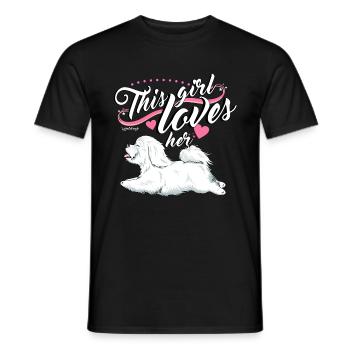 Coton De Tuléar Fille - T-shirt homme - noir - Devant - AI Model Male 178 light (178cm)