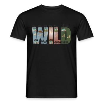 Wilderness, Forest, Trees, Adventure, Hiking - Men's T-Shirt - black - Front - AI Model Male 178 light (178cm)