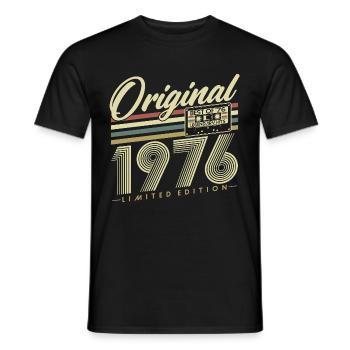 1976 vintage vintage retro födelsedagspresent - T-shirt herr - svart - Fram - AI Model Male 178 light (178cm)