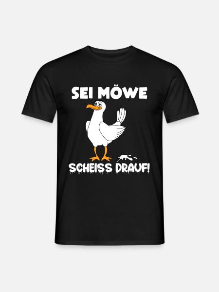Möwe - Männer T-Shirt - Schwarz