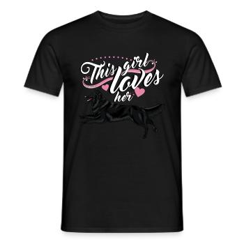 Belgian Shepherd Groenendael Girl - Men's T-Shirt - black - Front - AI Model Male 178 light (178cm)