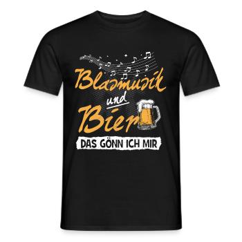 Blasmusik und Bier Geschenk T-Shirt - Männer T-Shirt - Schwarz - Vorne - AI Model Male 178 light (178cm)