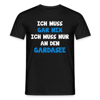Gardasee Italien Urlaub Vorfreude Sprüche - Männer T-Shirt - Schwarz - Vorne - AI Model Male 178 light (178cm)