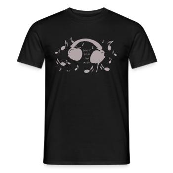 Don ́Stop the Music Grey - Men's T-Shirt - black - Front - AI Model Male 178 light (178cm)