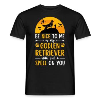 Golden Retriever Halloween Costume Dog - Men's T-Shirt - black - Front - AI Model Male 178 light (178cm)