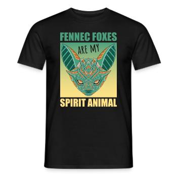 Cute Desert Fox Gift for Girls Kids - Men's T-Shirt - black - Front - AI Model Male 178 light (178cm)