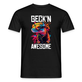 Leopard Gecko Lizard Lover - Men's T-Shirt - black - Front - AI Model Male 178 light (178cm)