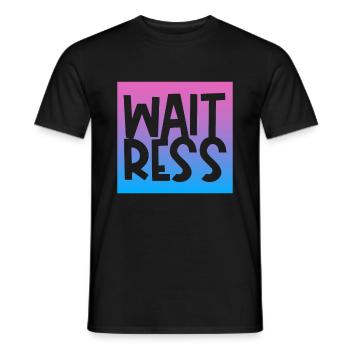 Serveuse au bar du restaurant - T-shirt homme - noir - Devant - AI Model Male 178 light (178cm)