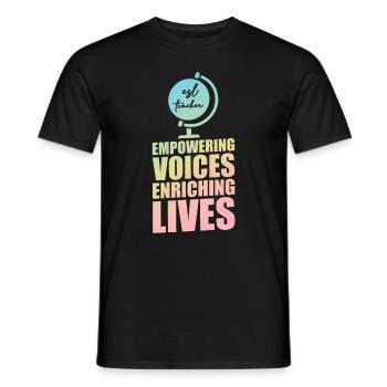 Enseignant d’anglais langue seconde |Langue anglaise |Pour les enseignants d’anglais langue seconde - T-shirt homme - noir - Devant - AI Model Male 178 light (178cm)