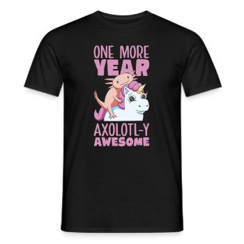 Axolotl Geburtstagsfeier - Männer T-Shirt - Schwarz - Vorne - AI Model Male 178 light (178cm)
