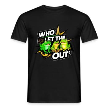 Lustige Froschliebhaber, die die Frösche rauslassen - Männer T-Shirt - Schwarz - Vorne - AI Model Male 178 light (178cm)