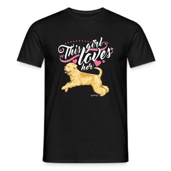 Wheaten Terrier Girl 2 - T-shirt homme - noir - Devant - AI Model Male 178 light (178cm)