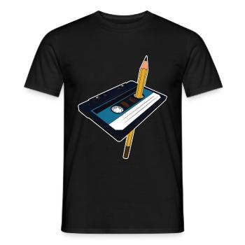 Cassette Cassette Pencil 90s 80s Gift - Men's T-Shirt - black - Front - AI Model Male 178 light (178cm)