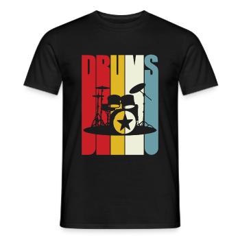 Batteries Rétro Batteur Musicien Rock Nouveau Cadeau - T-shirt homme - noir - Devant - AI Model Male 178 light (178cm)