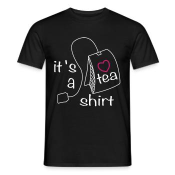 c’est un amateur de thé en chemise de thé - T-shirt homme - noir - Devant - AI Model Male 178 light (178cm)