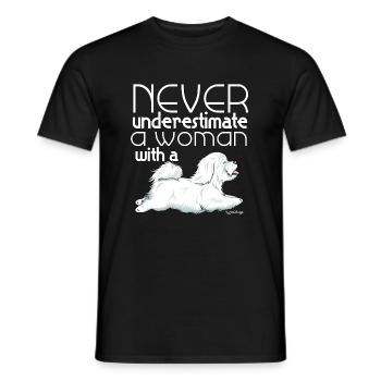 Coton De Tuléar Femme - T-shirt homme - noir - Devant - AI Model Male 178 light (178cm)