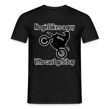 Kein Mädchen liebt einen Mann, der es nicht aufstehen kann - Männer T-Shirt - Schwarz - Vorne - AI Model Male 178 light (178cm)