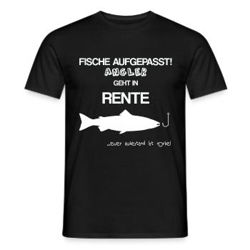 Gift pension Farewell to colleagues angler fishing - Men's T-Shirt - black - Front - AI Model Male 178 light (178cm)
