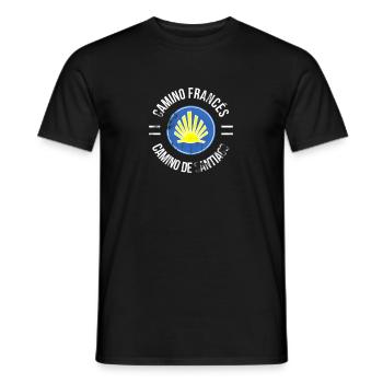 Camino Frances Pèlerin - T-shirt homme - noir - Devant - AI Model Male 178 light (178cm)