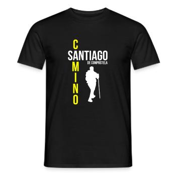 Camino de Santiago Pèlerins - T-shirt homme - noir - Devant - AI Model Male 178 light (178cm)