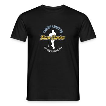 Buen Camino Primitivo Santiago de Compostela - Men's T-Shirt - black - Front - AI Model Male 178 light (178cm)