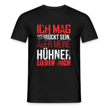 Funny Funny Saying Chicken Chicken Chicken Gockel - Men's T-Shirt - black - Front - AI Model Male 178 light (178cm)