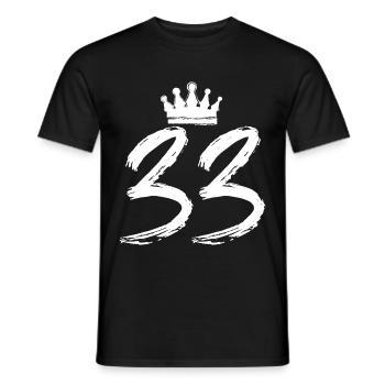 33 Zahl Krone - Männer T-Shirt - Schwarz - Vorne - AI Model Male 178 light (178cm)