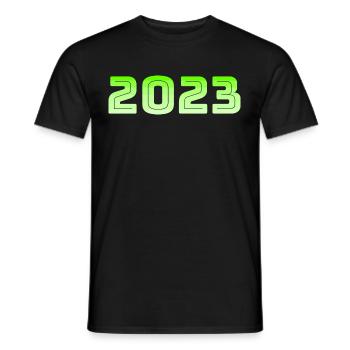2023 Jahreswechsel Geschenkidee - Männer T-Shirt - Schwarz - Vorne - AI Model Male 178 light (178cm)