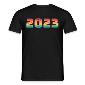 2023 Jahreswechsel Geschenkidee - Männer T-Shirt - Schwarz - Vorne - AI Model Male 178 light (178cm)