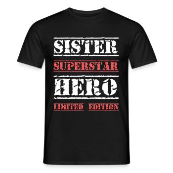 Meilleure soeur Star Dicton - T-shirt homme - noir - Devant - AI Model Male 178 light (178cm)